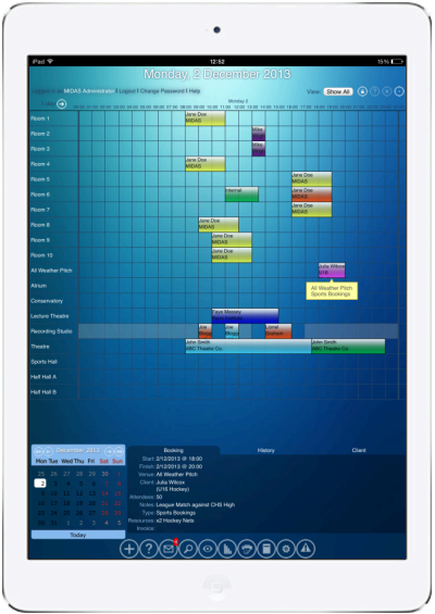 Room Scheduling Software for iPad Air