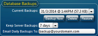 Backup and Restore in MIDAS