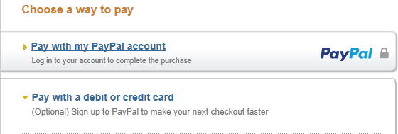 PayPal card payment without requiring a PayPal account
