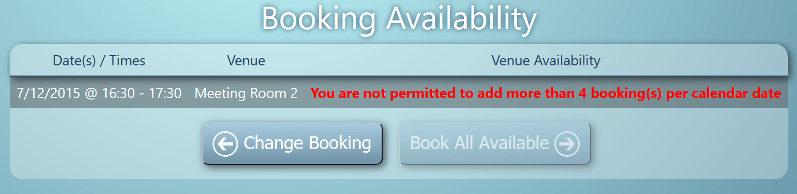 New User Permission: Maximum bookings allowed per date