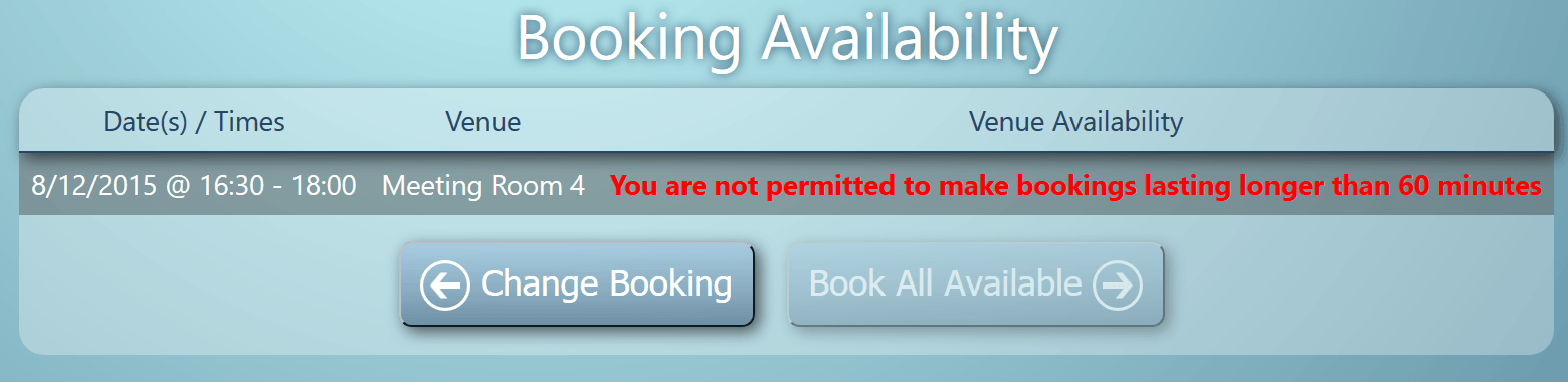 New User Permission: Maximum booking length