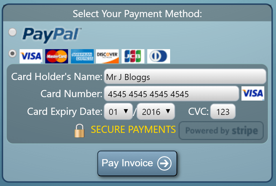 Online Invoice Payment Selection