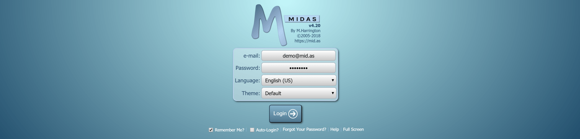 The previous Default theme for MIDAS 