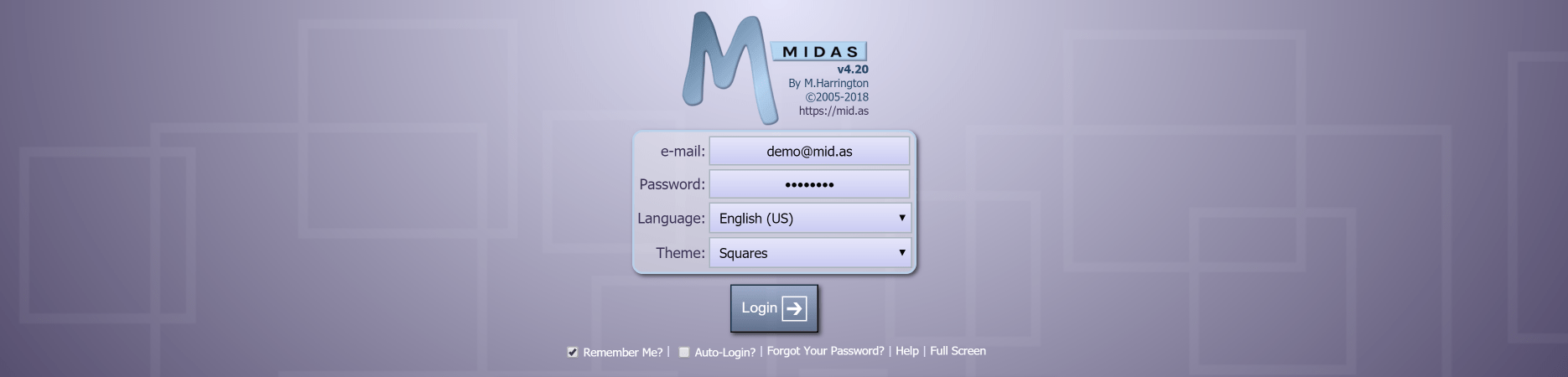 New lilac Squares theme for MIDAS