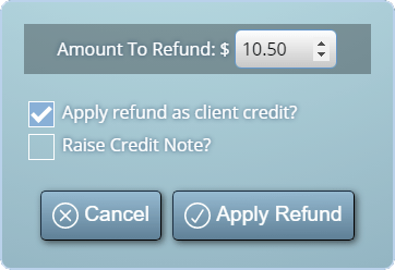 Apply a refund to an invoice
