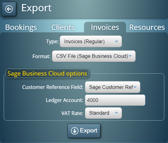 Additional format-specific export options