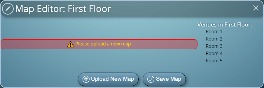 Upload a new floor plan, map, or schematic in MIDAS