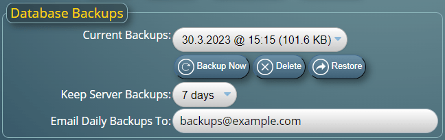 Database Backup and Restore in MIDAS