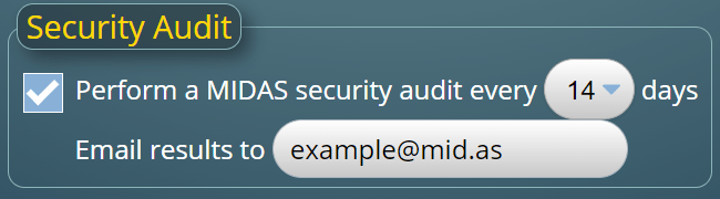 Schedule automated security audits of your MIDAS booking system