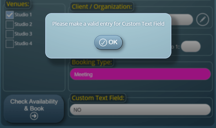 Require Valid Entries In Custom Fields