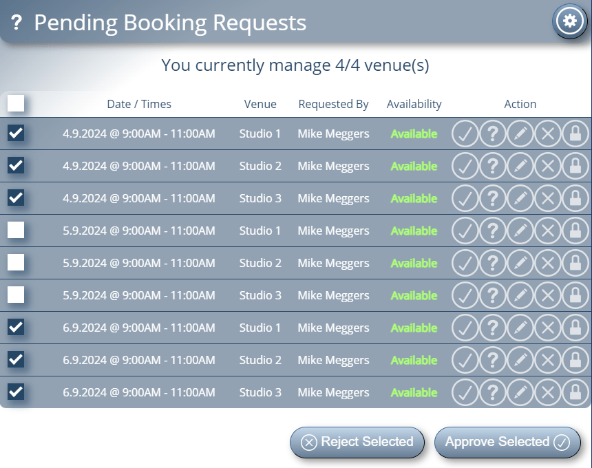 Selectively process multiple booking requests in MIDAS v4.37