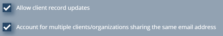 Account for multiple clients/organizations sharing the same email address