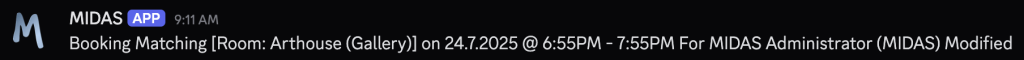 A MIDAS "Watch" notification appearing in a Discord server