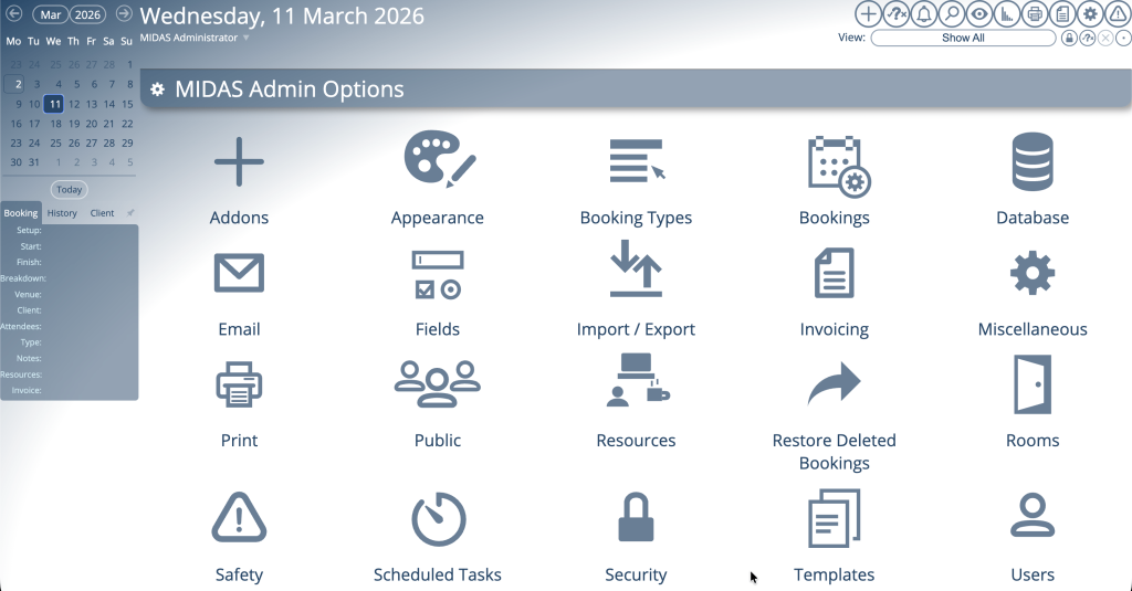 Redesigned administrative area icons in MIDAS v4.42